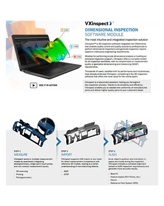 Software for 3D scanners Creaform VXinspect