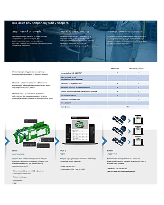 Software for 3D scanners Creaform VXinspect
