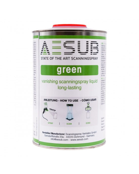 AESUB Green - 3D scanning liquid for spray guns, 6 h