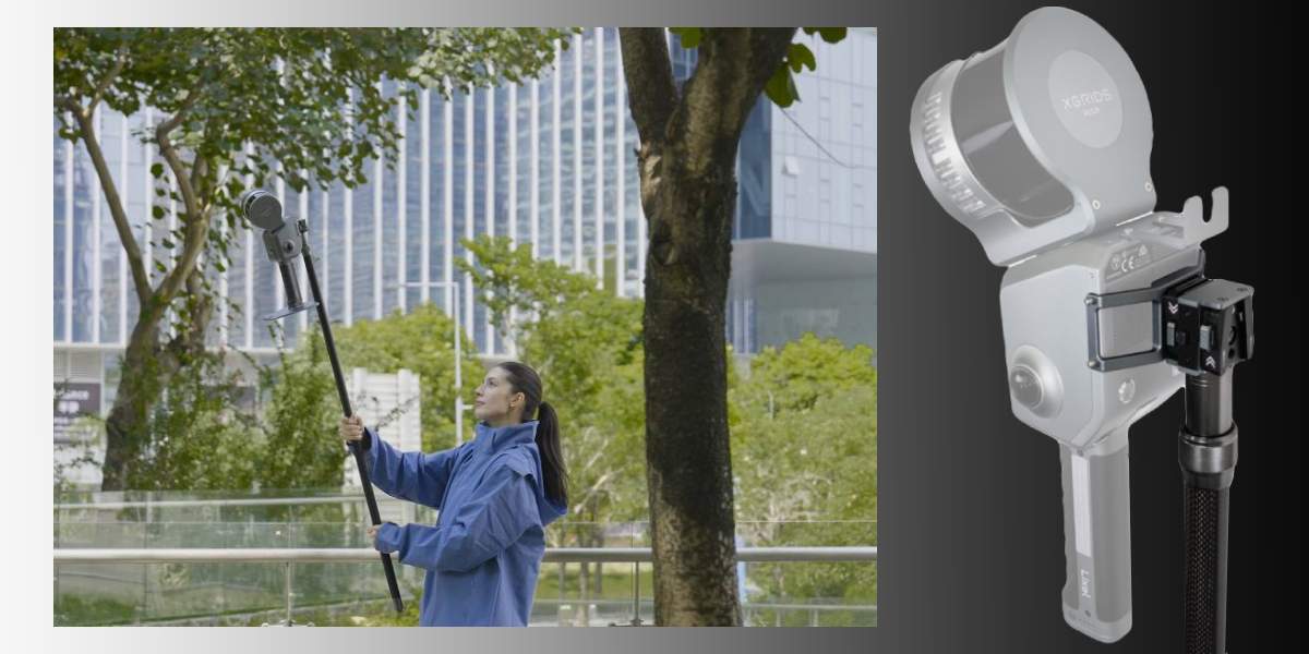 3D scanner handle extension in use, photo