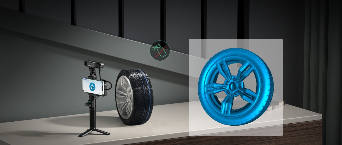 Scanning black surfaces without spray treatment