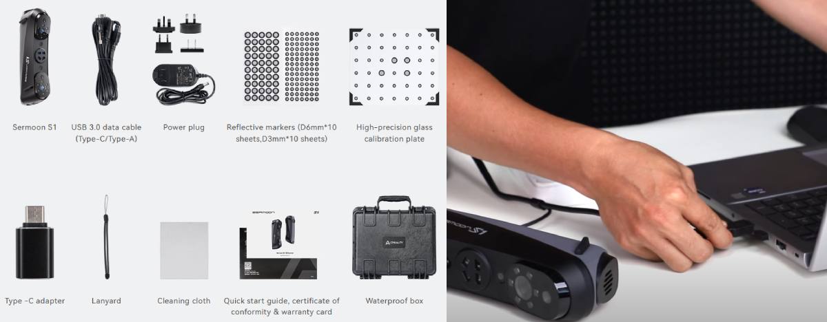 Комплектація 3Д сканера Creality Sermoon S1