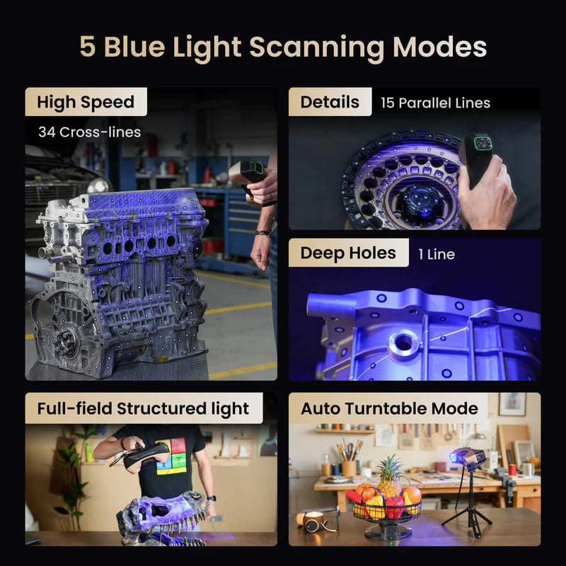 Revopoint MetroY Ultra scanning modes