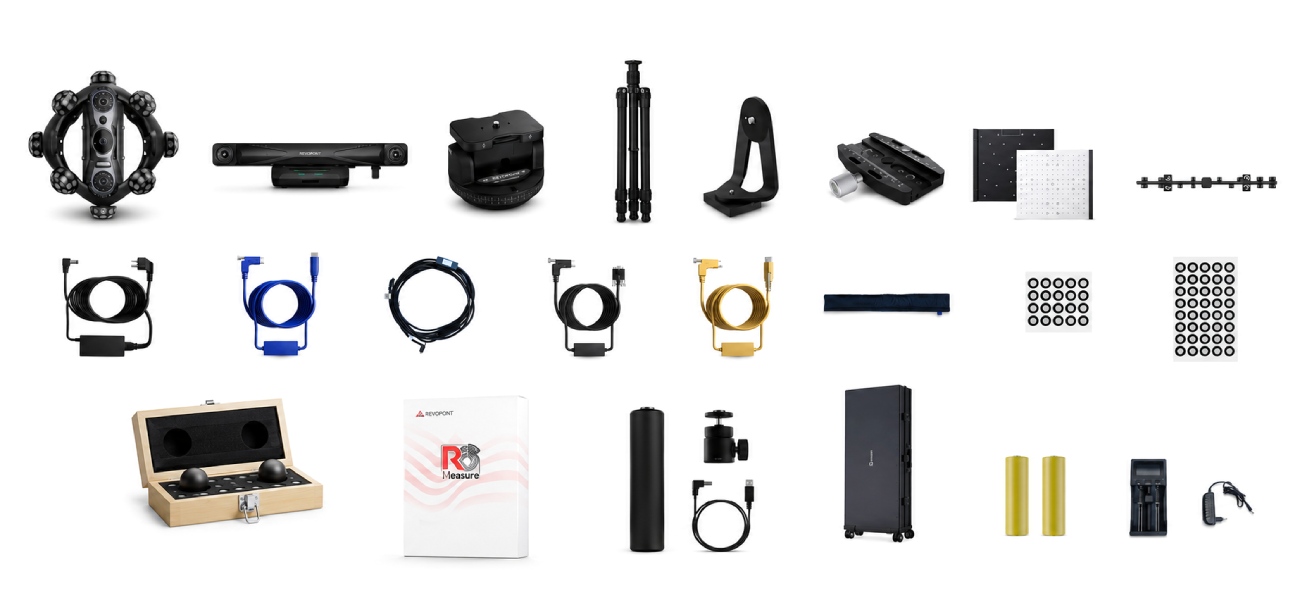 Revopoint Trackit SR CMM Edition package with accessories and Revo Measure