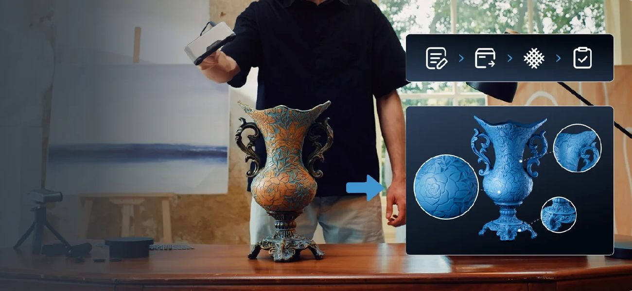 Scanning a complex object with a Revopoint handheld 3D scanner