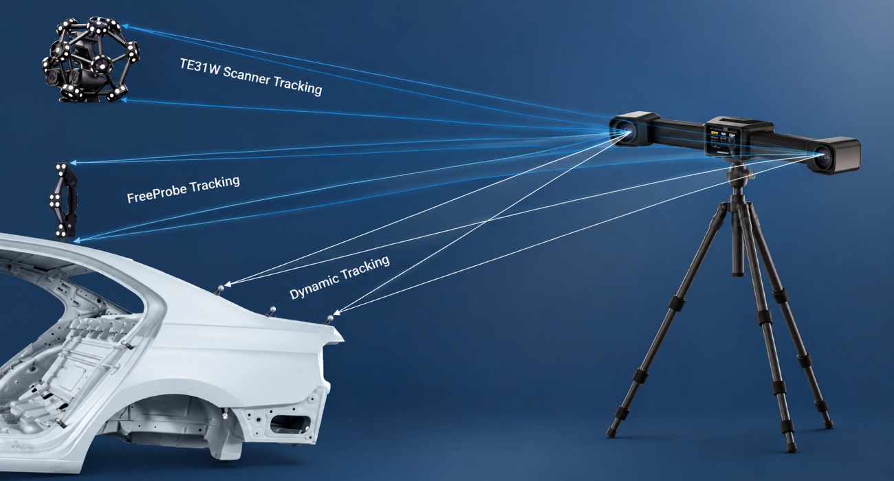 Dynamic tracking with SHINING 3D FreeScan Trak ProW+ system